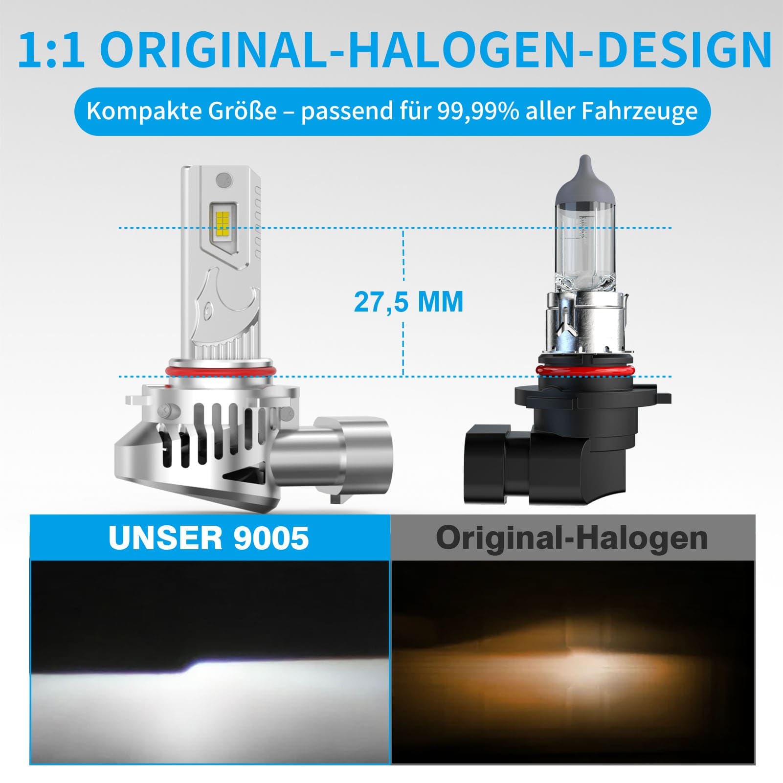 HB3 9005 Halogen Lampe 12V 55W 6000K Fernlicht Abblendlicht