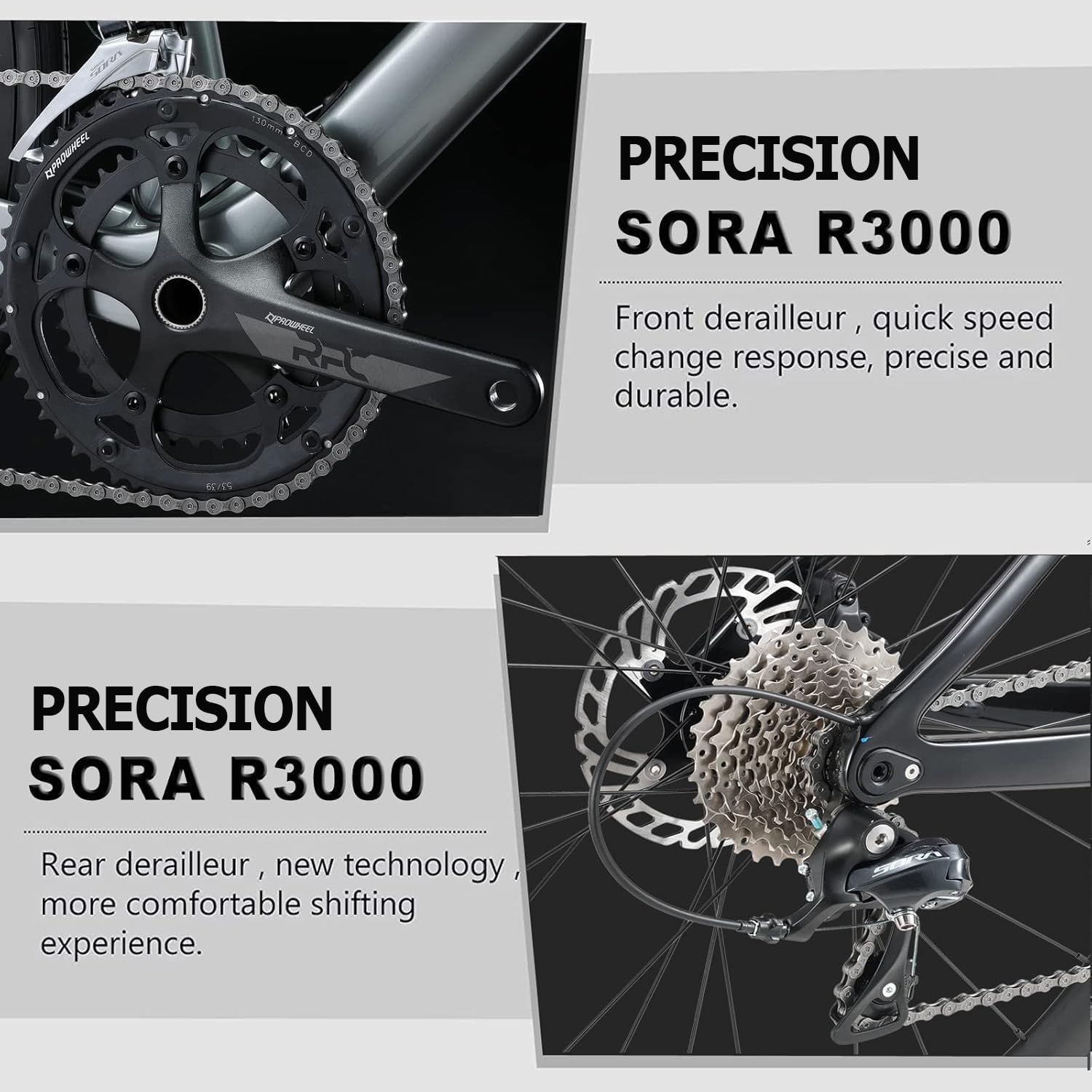 KABON Carbon Gravel Road Bike, T800 Carbon Fiber Frame 700C Road Bike with 18 Speeds Drivetrain, Integrated Carbon Handlebar, Disc Brakes Racing Bicycle for Adult Unisex