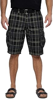 X RAY RAW X Mens Belted Cargo Shorts, Relaxed Fit Casual Knee Length Cargo