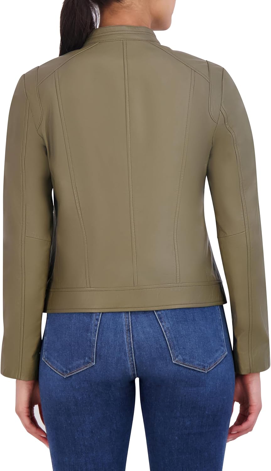 Cole Haan Women's Zip Front Fully Lined Leather Coat - Image 3