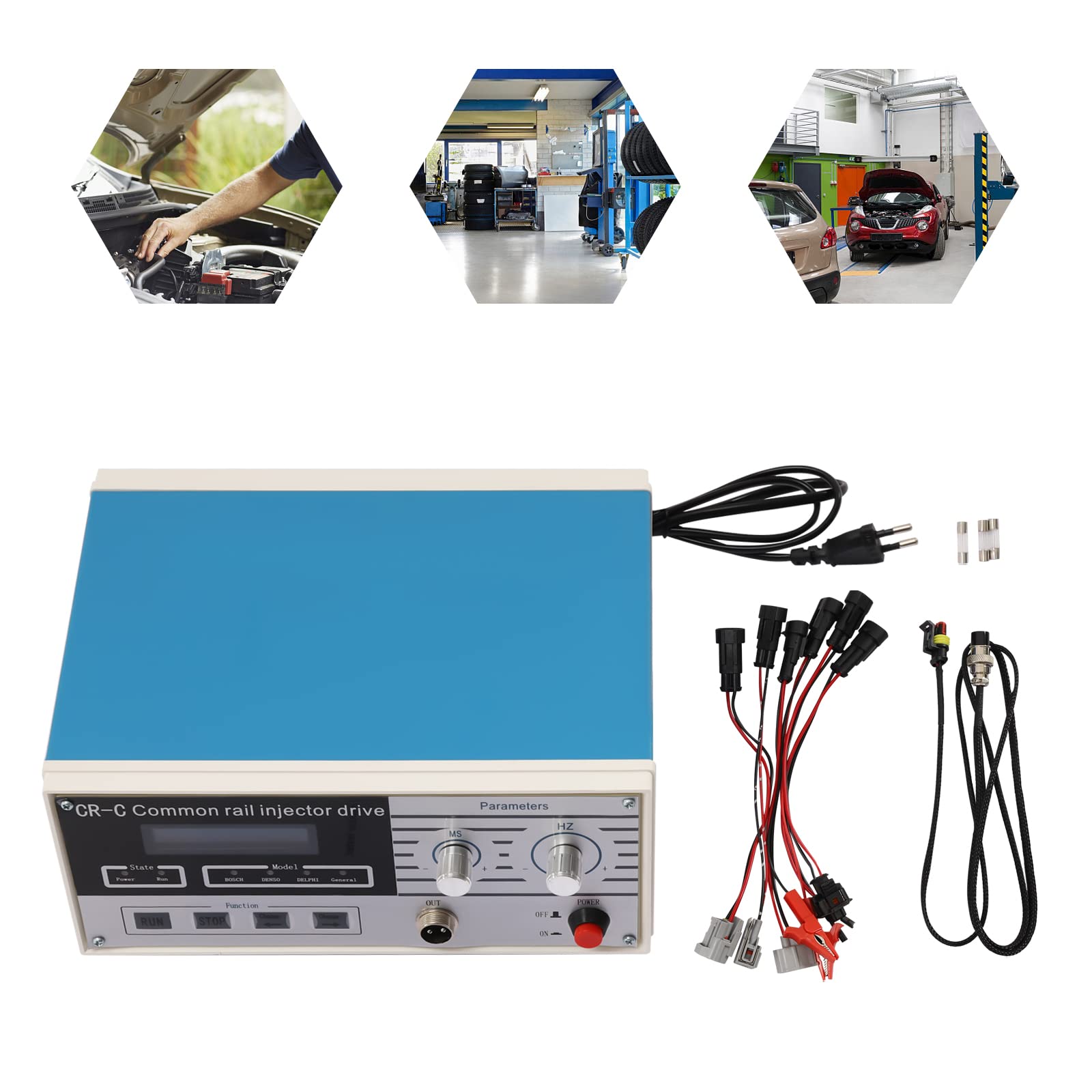 Detector de inyectores de fuel, máquina CR-C Common Nozzle Tester Rail Inyector Multifunctional Diesel Inyector Detector Diesel para Bosch