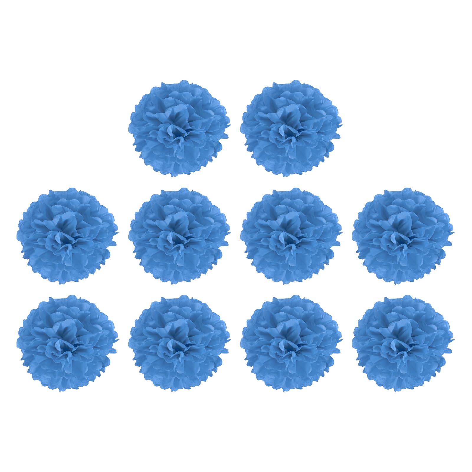 M METERXITY 10 Pack Tissue Pom Poms Flowers - Wedding Decoration, Durable & Beautiful, Apply to Birthday/Party/Wedding (6 Inches, Blue)