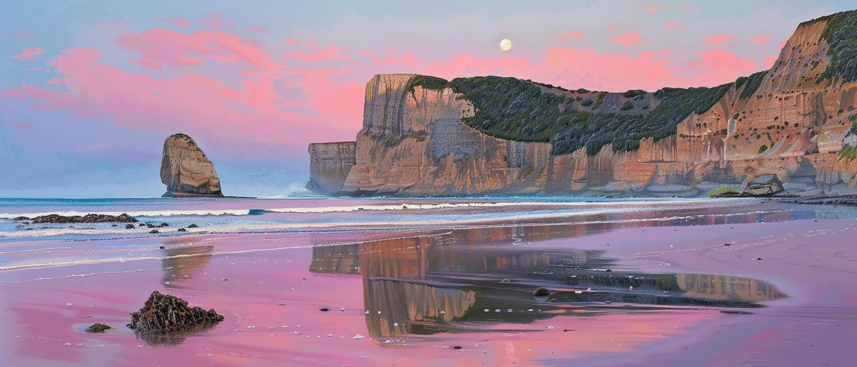 Malen Nach Zahlen Erwachsene Meer Malen Nach Zahlen Strand Paint by Numbers Farbige Leinwand mit Pinselset Acrylfarben Kreativ Set für Erwachsene, Home Wand Deko Wohnzimmer Geschenke 40x80cm o4-95