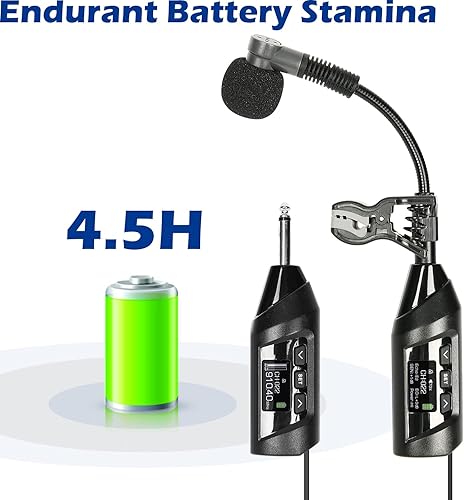 Miniatura 14 de Micrófono de saxofón, condensador inalámbrico, cuello de cisne, sistema de grabación y grabación con clip para instrumentos de latón