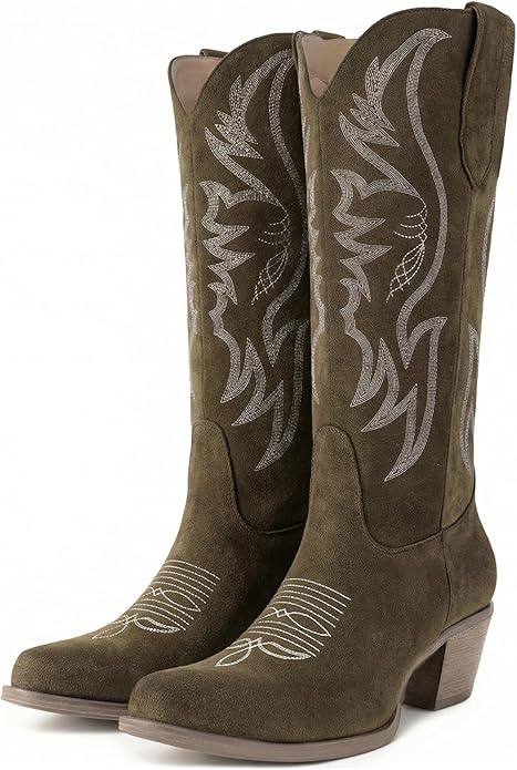 Women's Faux Leather Cowboy Boots - $45.99