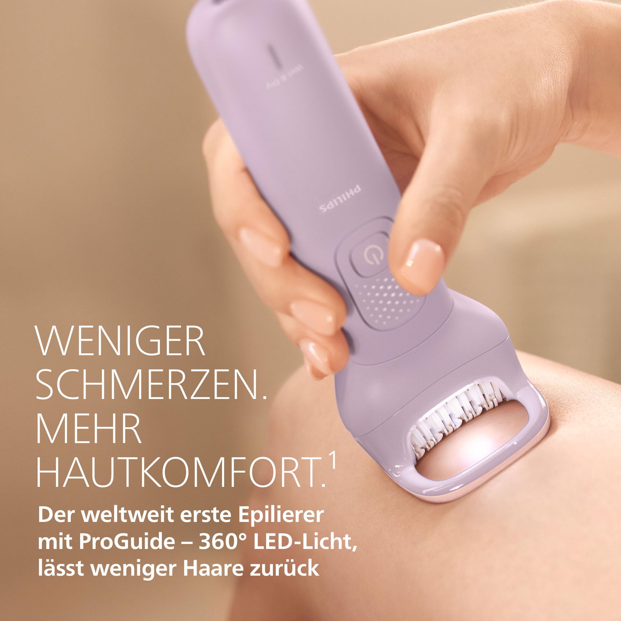 Philips Epilierer Series 9000 Kabelloser Epilierer Nass- und Trockenanwendung BRE728/00 60 Min. Akku 9 Zubehörteile