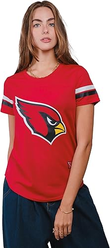 Miniatura 13 de Ultra Game Women's NFL Official Soft Mesh Varsity Stripe T-Shirt Blanco