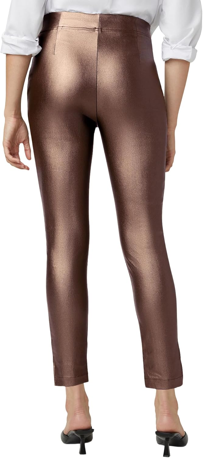 HUE Womens Coated Hi-Rise Cigarette Pant - Image 2