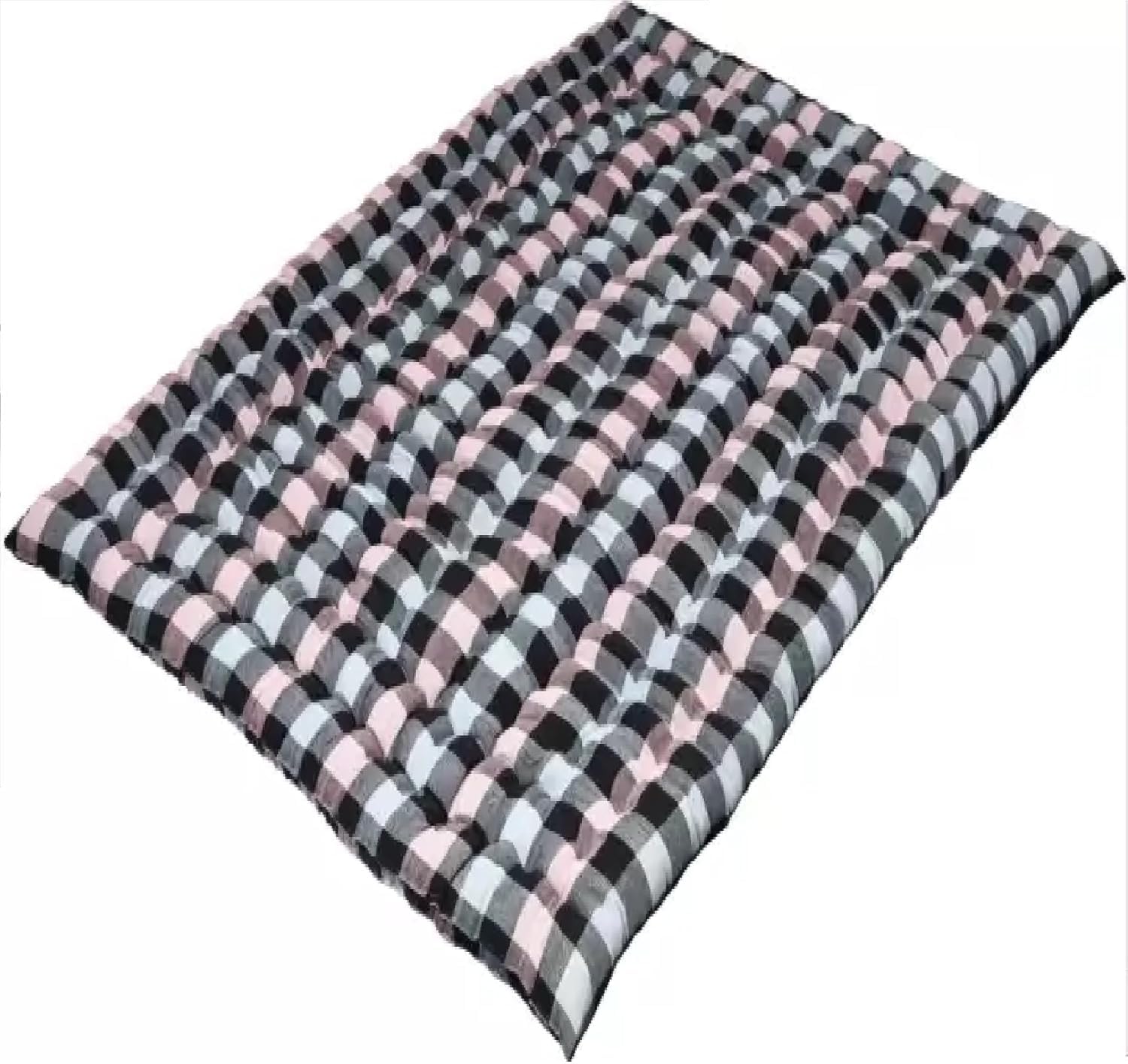 cotton filled single bed mattress/gadda, soft foldable reversible floor quilt mattress for sleeping & guest use, lightweight (3 x 6 feet)