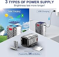 Vista 2 de LETMY 4 Pack Camping Lantern, Rechargeable LED Lanterns, Solar Lantern Battery Powered Hurricane Lantern Flashlights with 3 Powered Ways & USB Cable