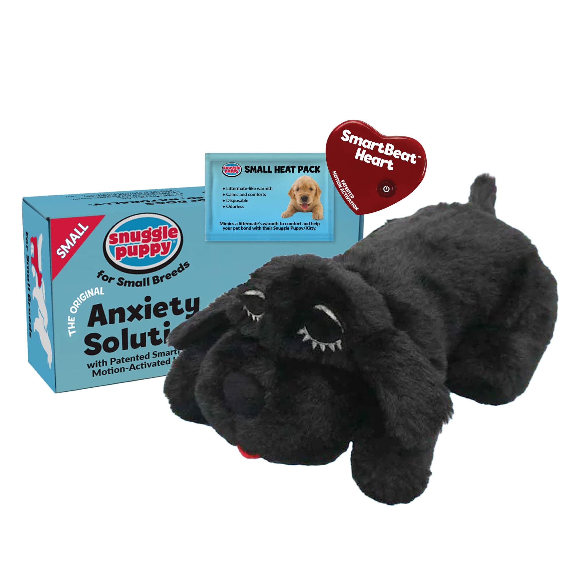 Snuggle Puppy Original Junior Heartbeat Puppy Toy for Small Breeds Compact Plush Dog Toy with Real-Feel Pulse for