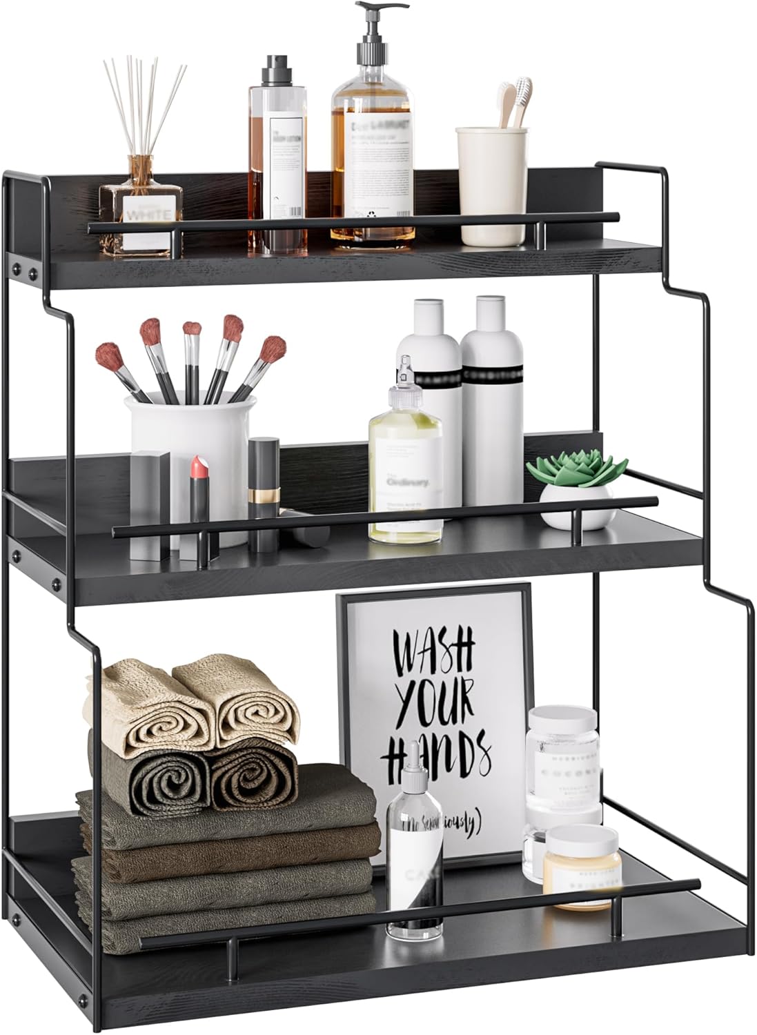 Amazon.com: ZGO 3-Tier Bathroom Organizers and Storage Countertop ...
