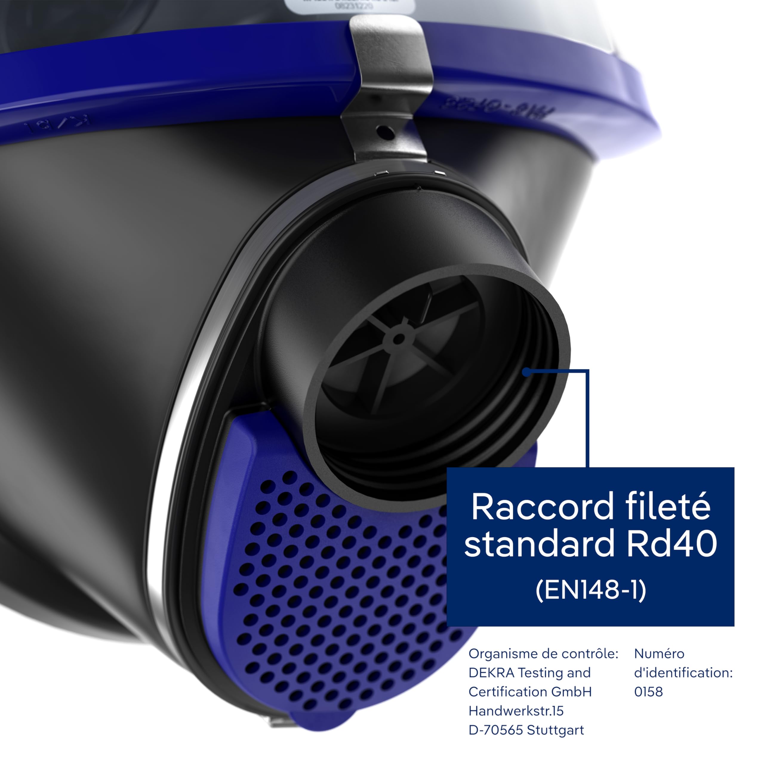 Dräger X-plore 6300 Masque de protection complet | Masque intégral avec raccord fileté standard Rd40 | Pour des travaux de construction, d’industrie