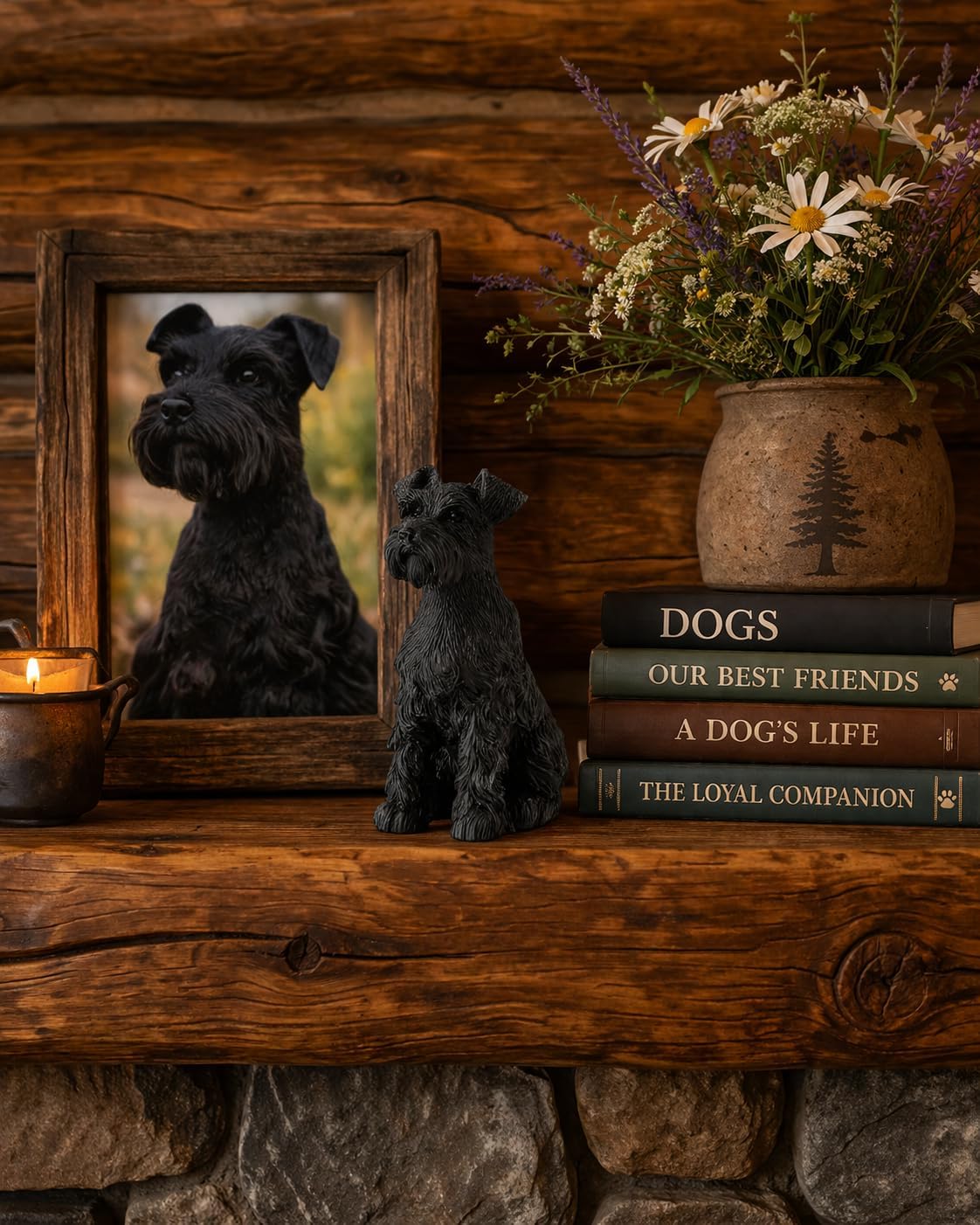 JFSM INC. Miniature Schnauzer Dog Figurine – 3-Inch Realistic Black Schnauzer Statue – Collectible Hand-Painted Pet Decoration – Perfect for Dog Lovers, Home Office Decor, Cake Toppers, and Gifts image 3