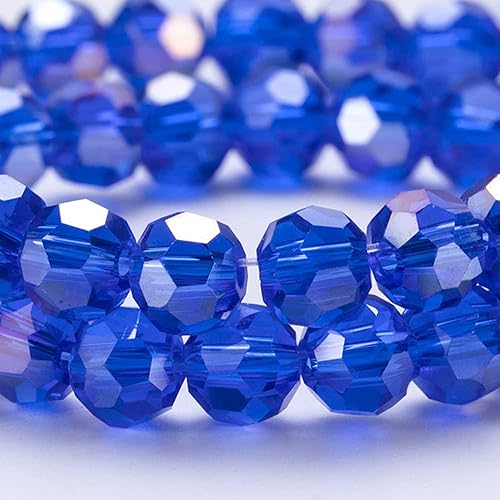 Miniatura 3 de 200 cuentas de cristal Rondelle de 0.315 pulgadas para la fabricación de joyas, cuentas redondas de cristal facetadas de zafiro para fabricación de