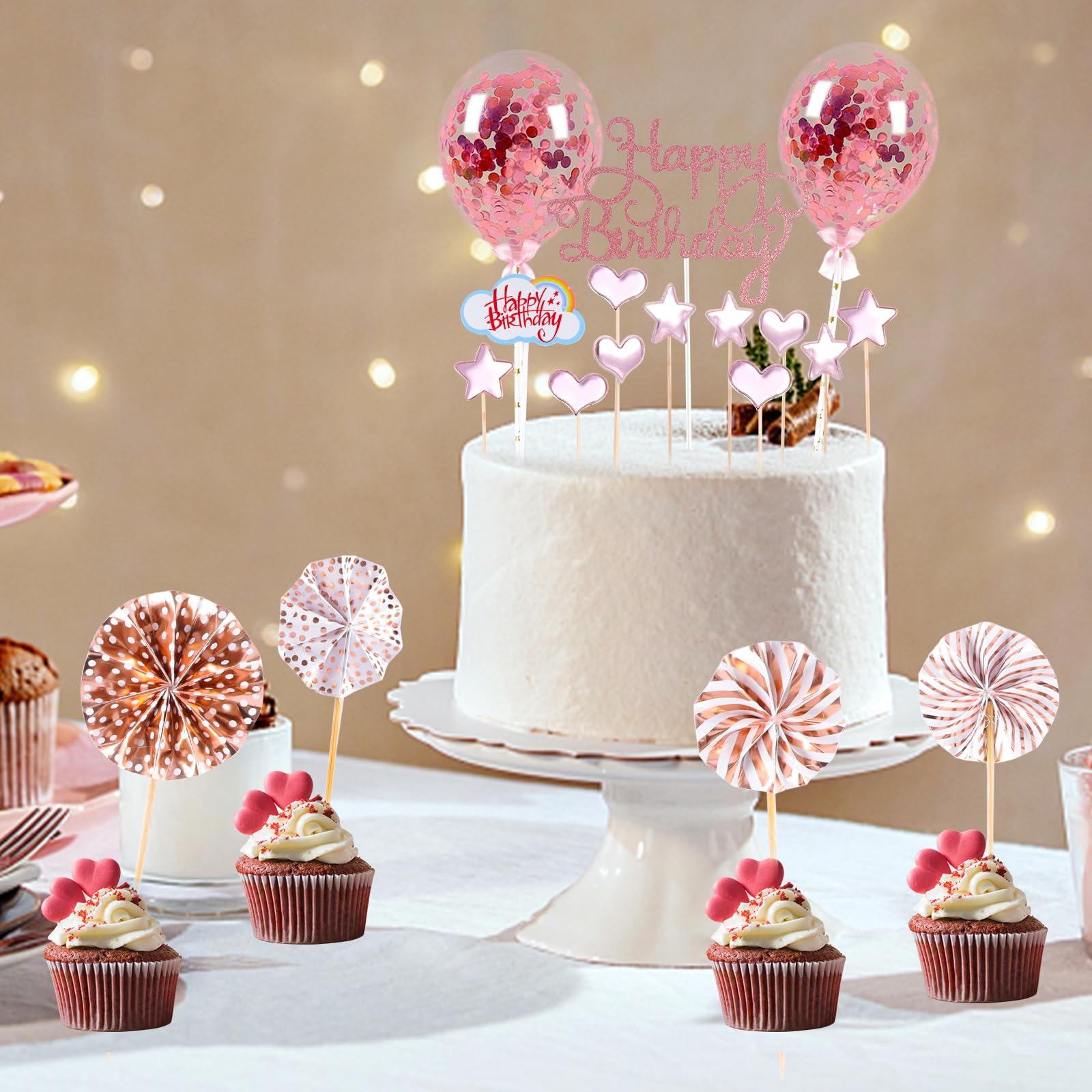 Corona Compleanno Ragazza | Set Corona, Fascia E Spilla | Oro Rosa - 13 Anni