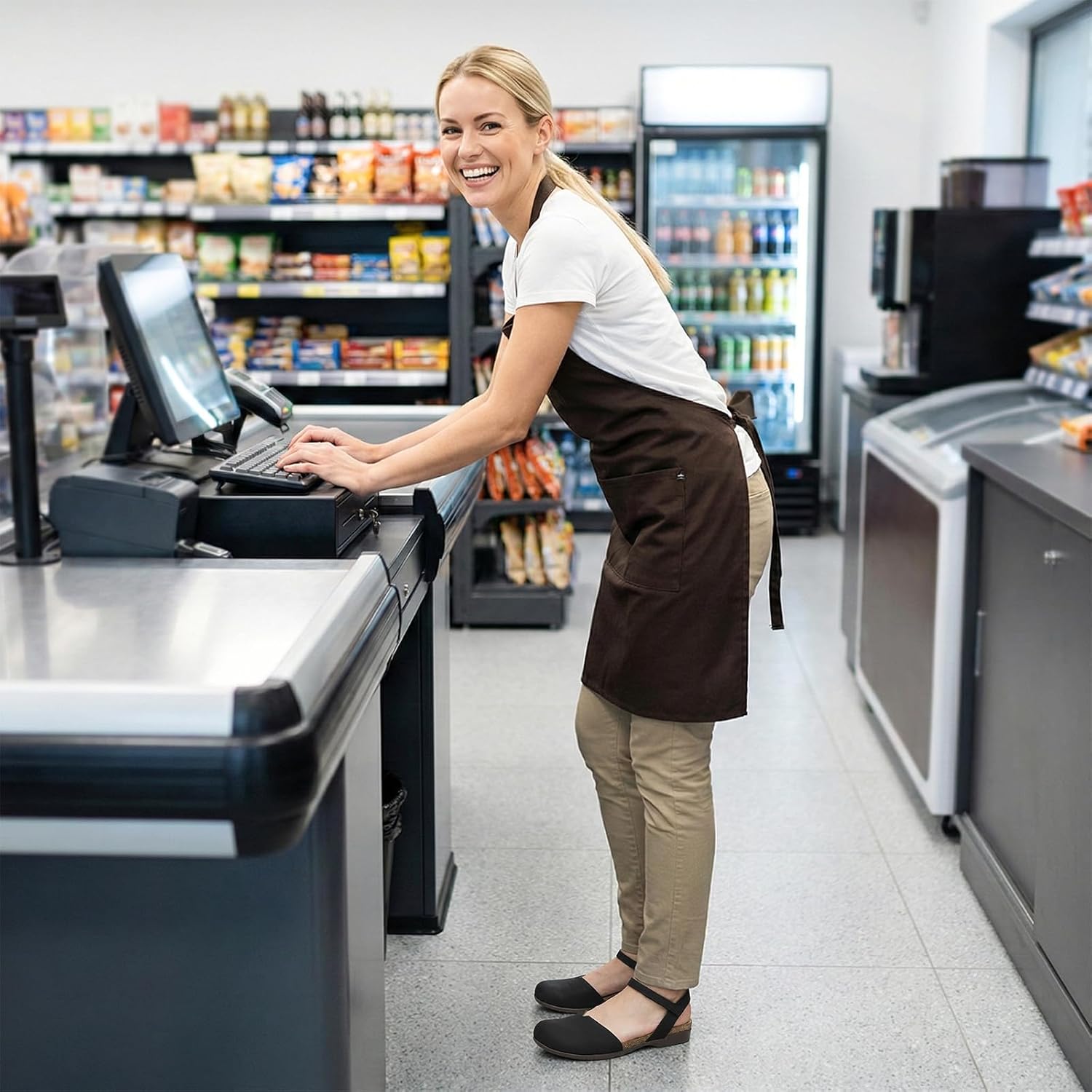 Athlefit Women's Closed Toe Sandals Comfort Cork Footbed Arch Support Flat Sandals - Image 3