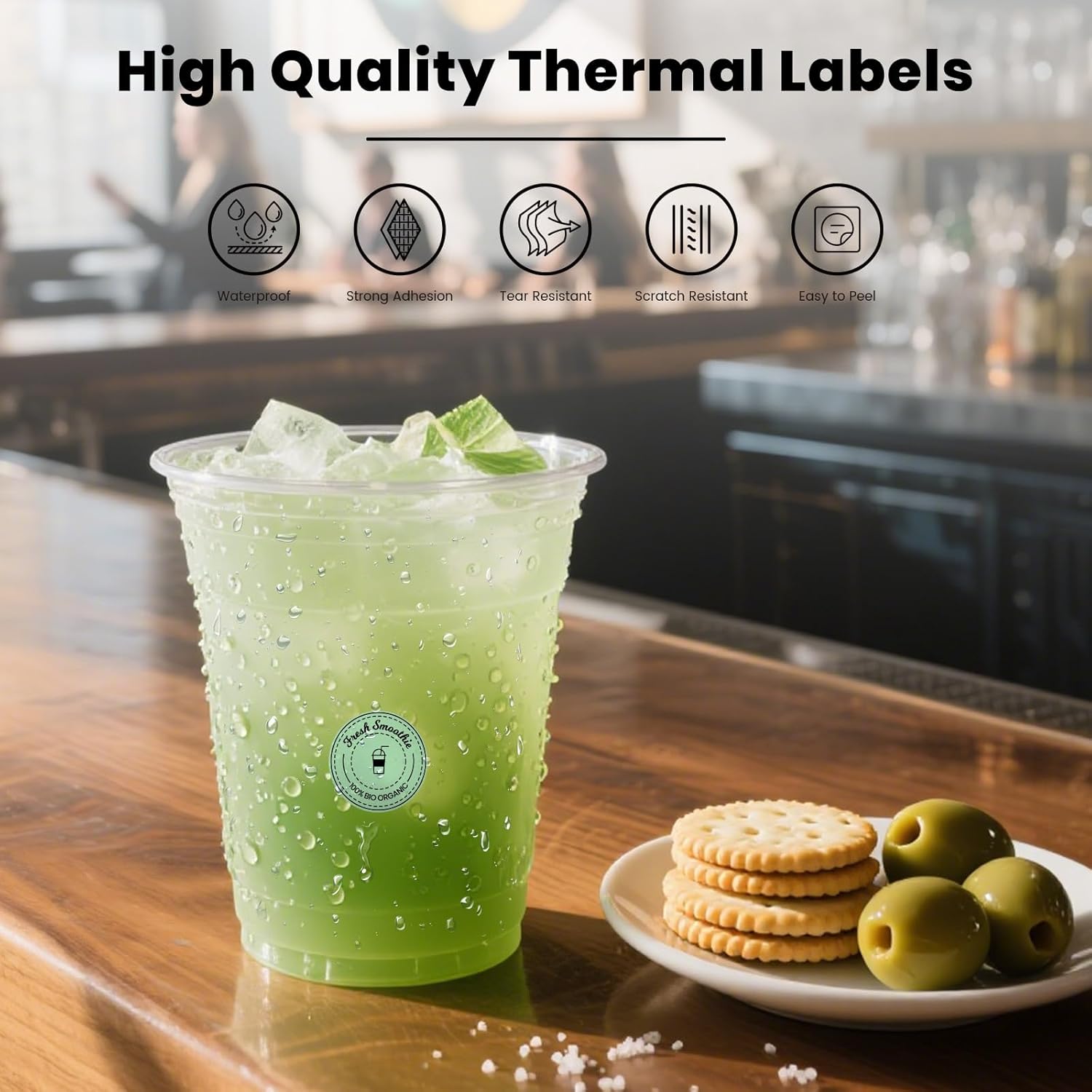 Green Round Thermal Labels 1 Inch Vinyl Circle Waterproof Direct Printer Sticker Self-Adhesive Perforated Name Tag for Logo DIY QR Design Office Address 500 PCS - Image 5