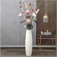 Large Floor Ceramic Vase, Tall Pampas Grass for Floor Vase, Modern White Flower Vase for Weddings, Home, Office, Table, Mantle Fireplace 61cm Size 71cm