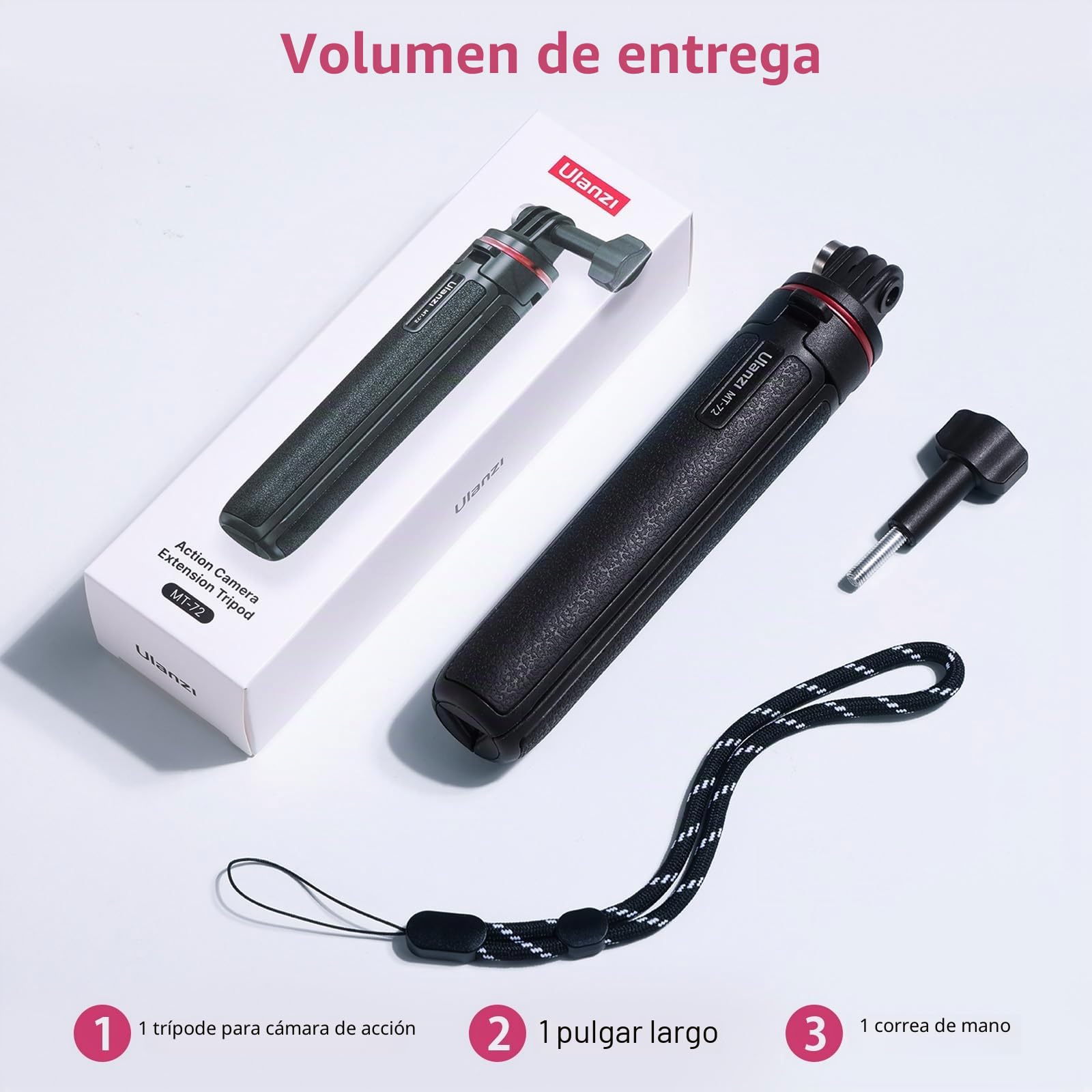 ULANZI MT-72 Mini Trípode Portátil de Viaje Con Varilla de Extensión de 4 Piezas, Mini Selfie Stick Para dji Osmo Cámara de Acción