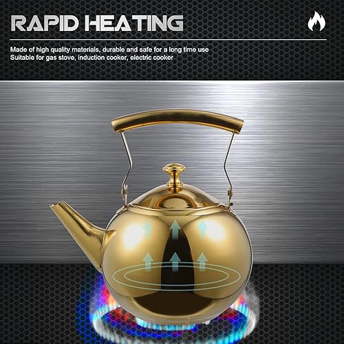 Miniatura 6 de DOITOOL Tetera de acero inoxidable con infusor integrado, hervidor de té con acabado brillante para hojas sueltas y bolsas de té, perfecta para uso