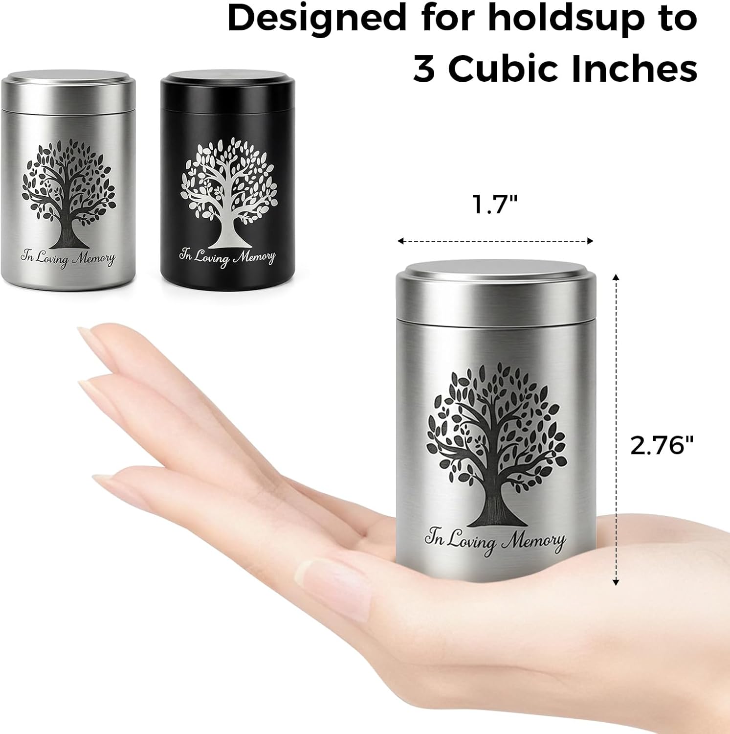 Small Cremation Urns for Set of 8 - Mini 2.7Inches Keepsake Sharing Urn for Human or Pet Ashes, Tree of Life Finish Memorial Urn, A Perfect Tribute & Gift for Families