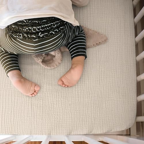 Miniatura 3 de lulumoon Sábanas para Minicuna de Muselina Sábanas Ajustadas de Algodón Suave para Colchón de Minicuna, 2 Pack para Niños y Niñas