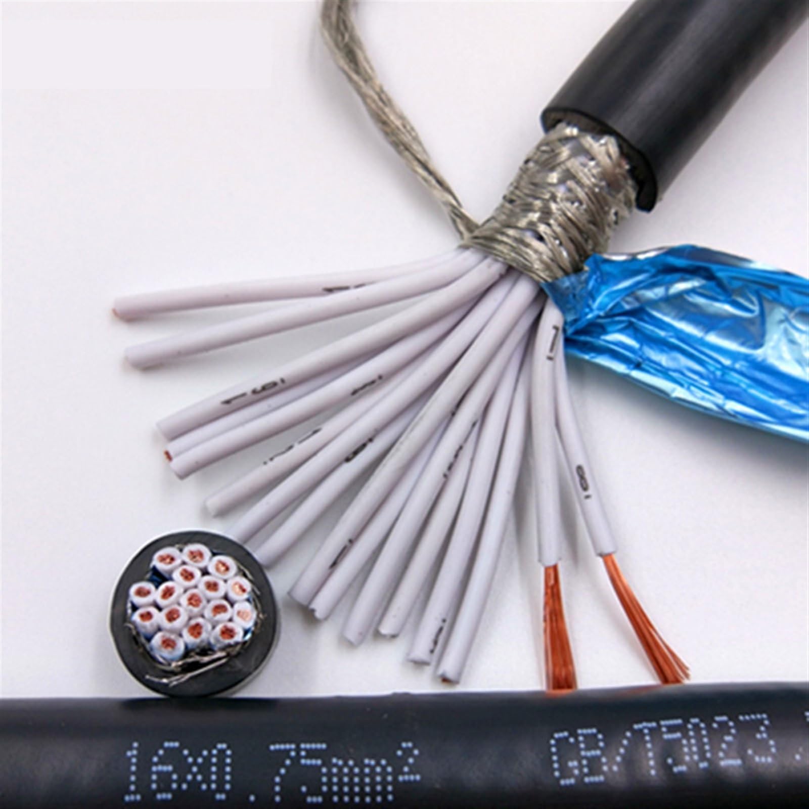 cavo schermato, Cavo schermato a doppio strato UL2464, AWG multipli e anime di diverse dimensioni(12cores,18awg 0.75mm 1meter)