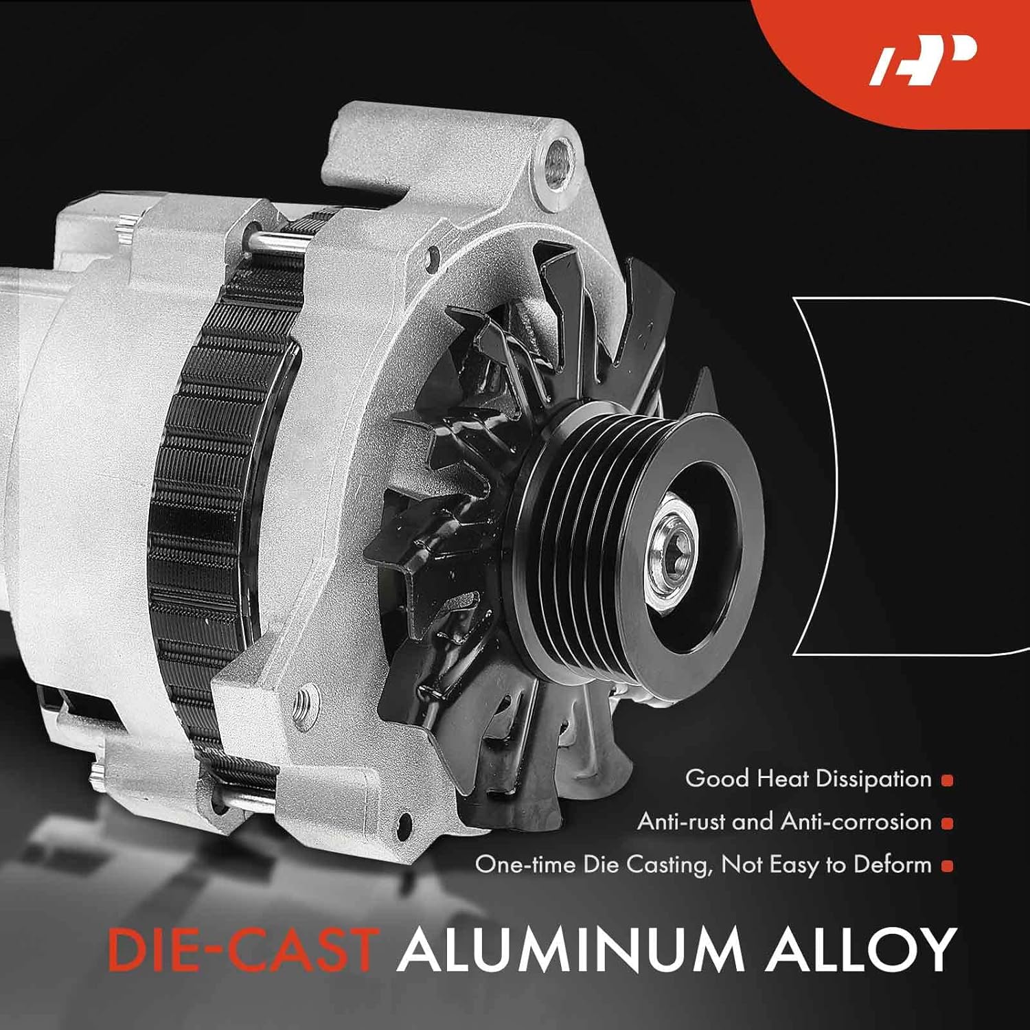 A-Premium Alternator Compatible with Chevrolet Camaro 1987-1992, S10 92-93, Lumina, LLV & GMC Sonoma 92-93 & Pontiac Firebird, Grand Prix & Oldsmobile Cutlass Supreme, 12V 105Amp CW 6-Groove Pulley