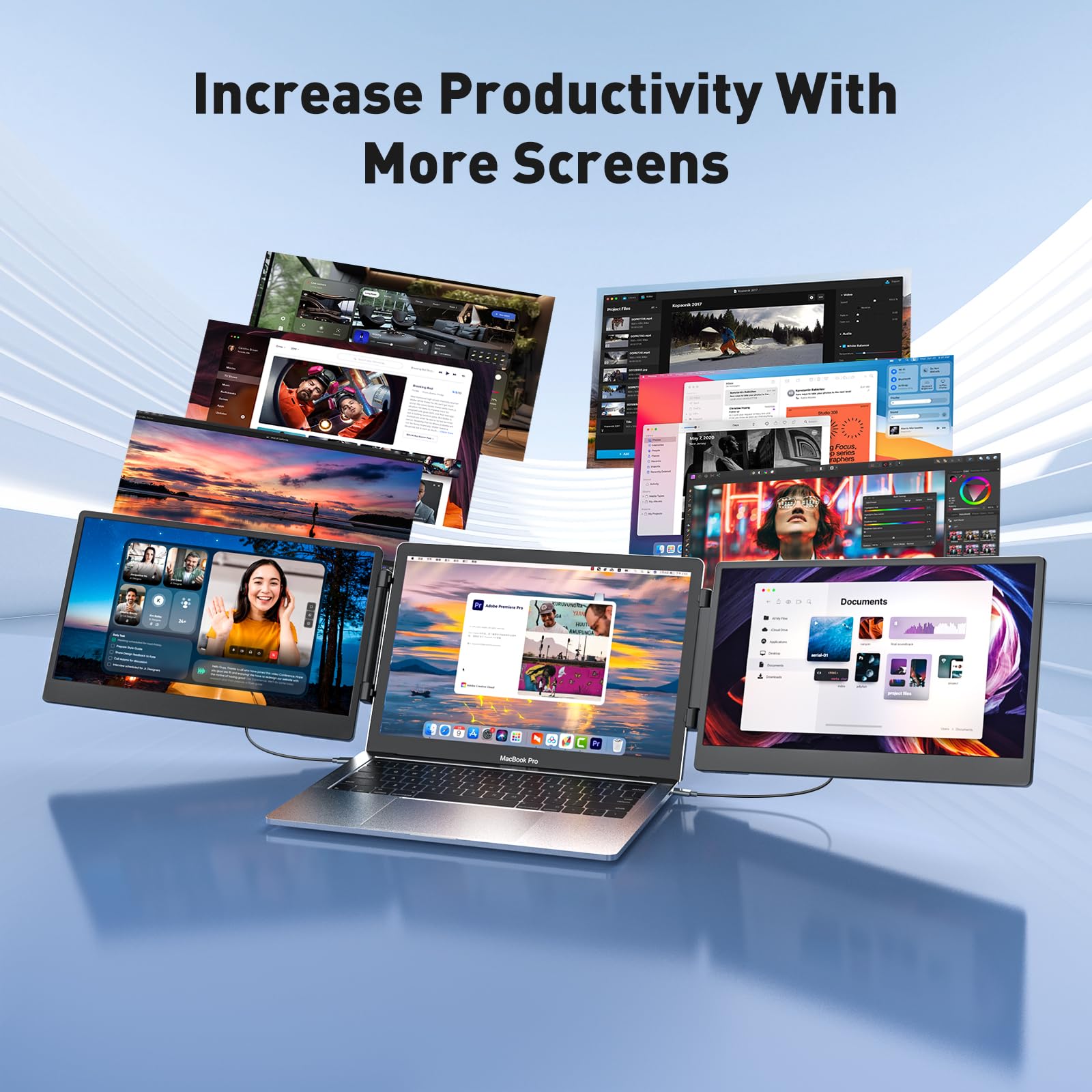 Laptomo S3 トリプルスクリーンエクステンダー Amazon.com: S3 Laptop Screen Extender, 14'' Triple Portable