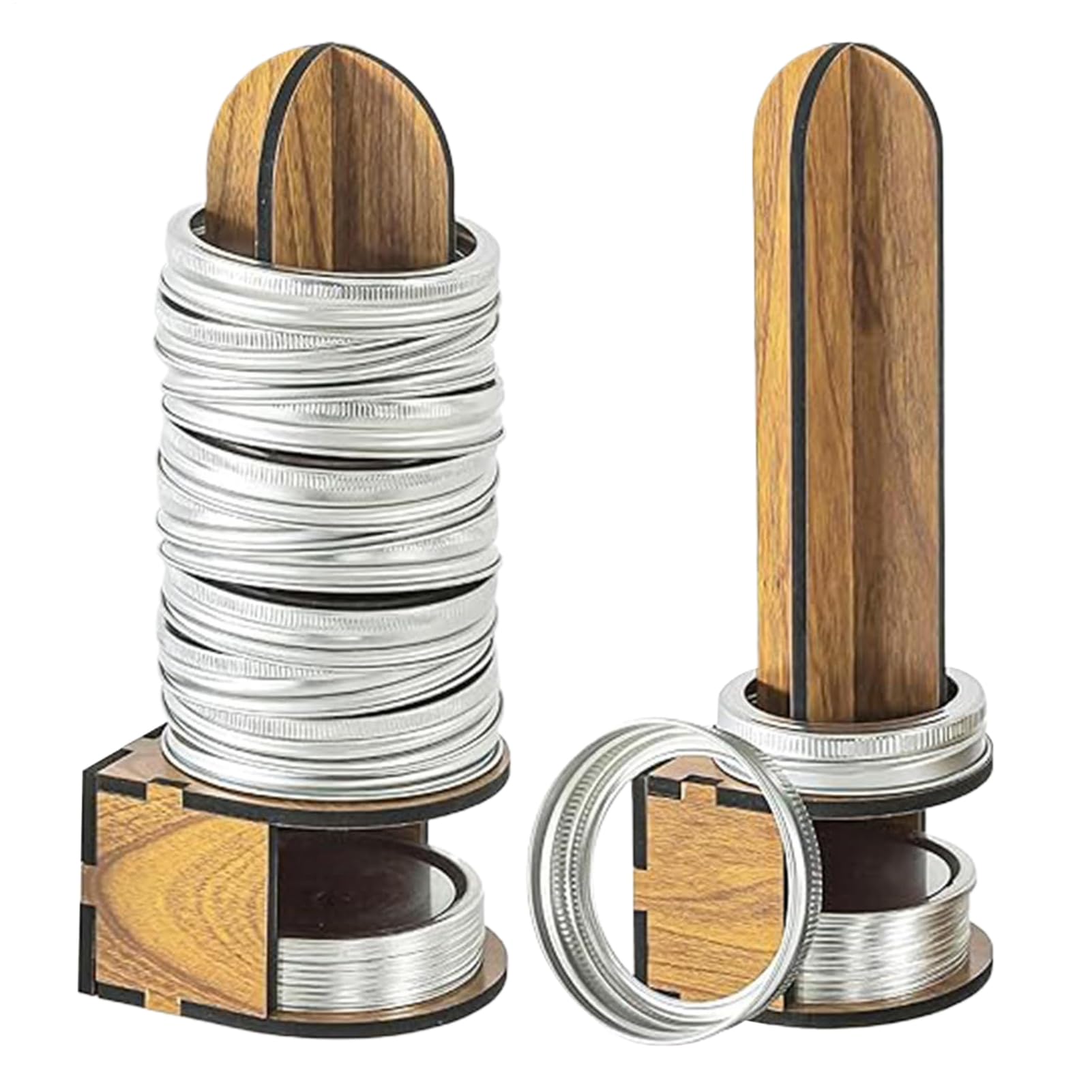 Soporte de madera para tapas de conservas, ideal para mantener el orden en despensas rústicas