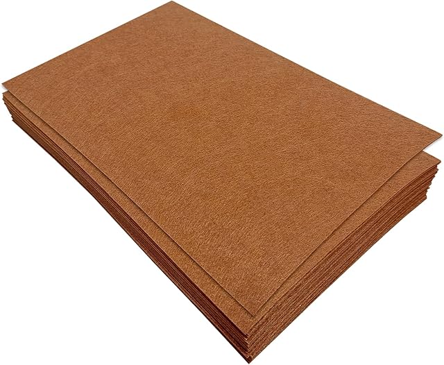 Sztywne arkusze filcowe, 32 szt. tkanina filcowa, 17,78 x 28,7 cm, kolorowy filc do rzemiosła, kwadratowy do szycia (brązowy)