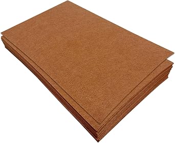 Jtnohx Stiff Felt Sheets, 32 Pcs Felt Fabric, 7"11.3" Color Felt for Crafts, Craft Felt Square for for Sewing Embroidery Handwork and Festivals Party Brown