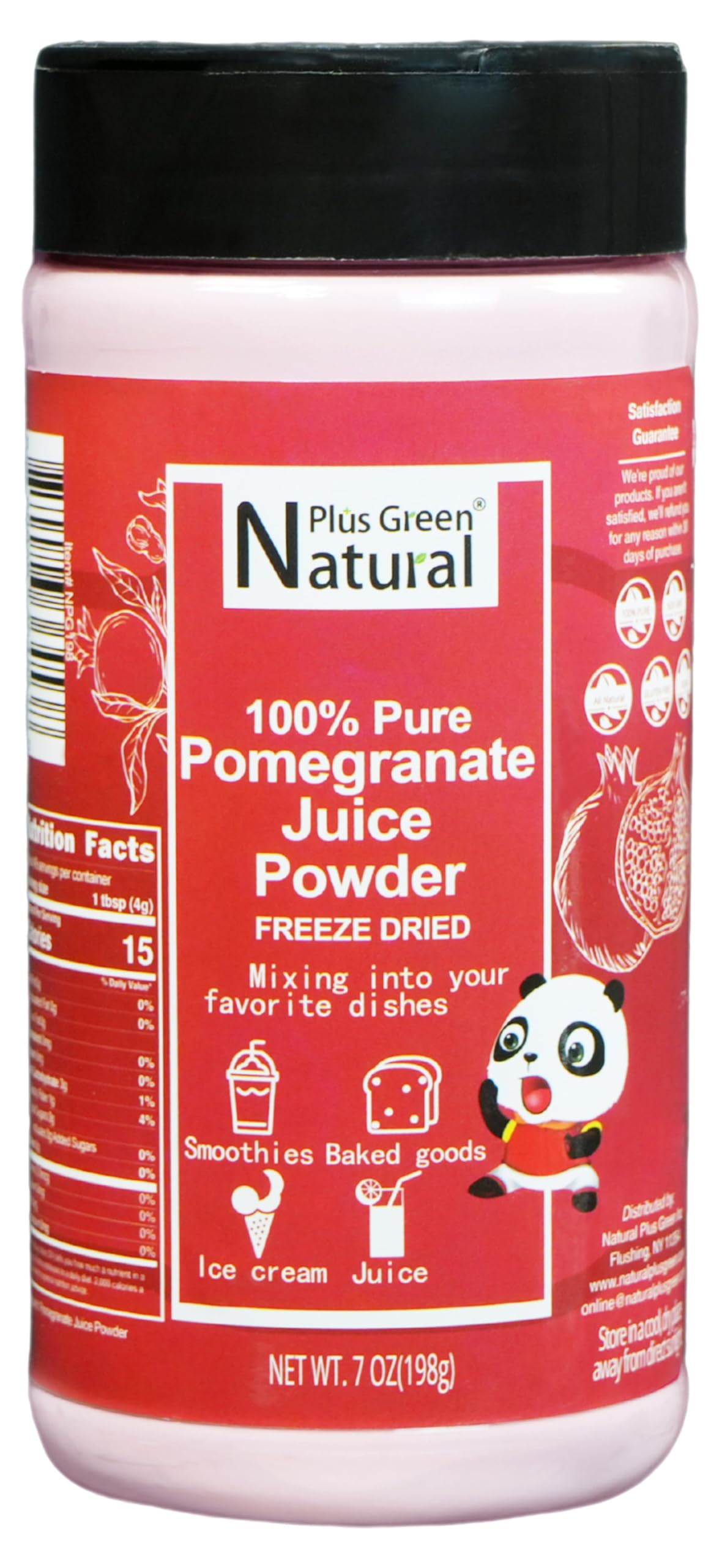 NPG Freeze-Dried Pomegranate Juice Powder 7 Oz, Seedless Fine Powder 100% Natural for Smoothies, Beverages, Baking, and Cooking, Vegan-Friendly, Light Pink Color