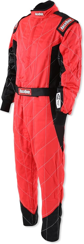 RaceQuip Chevron-5 One Piece Multi Layer Racing Driver Fire Suit SFI 3.2A / 5 Rated Red Large 91609159