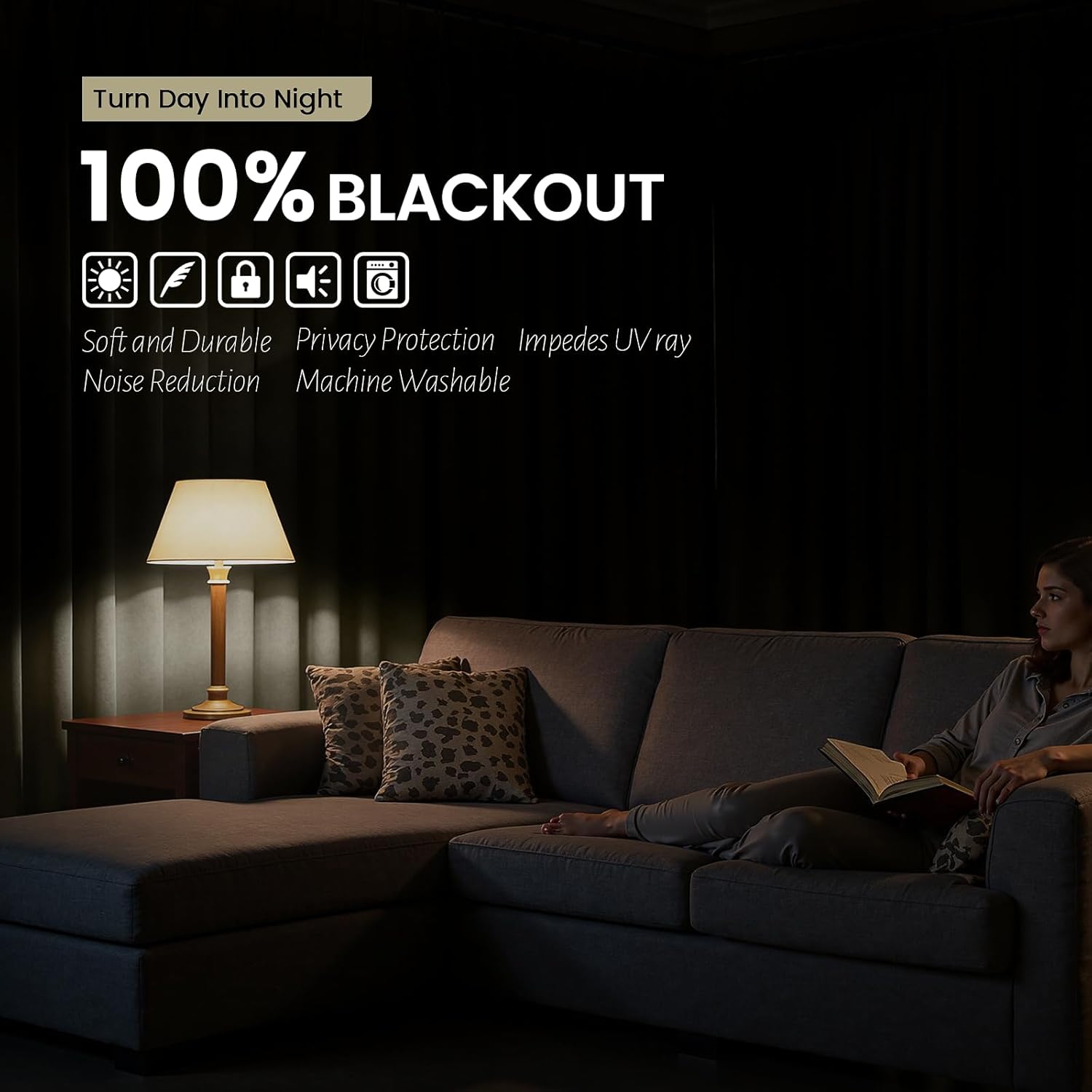 SimpleHome 100% Blackout Curtains for Bedroom,84 Inch Curtains for Living Room Rod Pocket and Back Tab Window Drapes Room Darkening Cream Curtain with Black Back,40 x 84 Inch,2 Panels