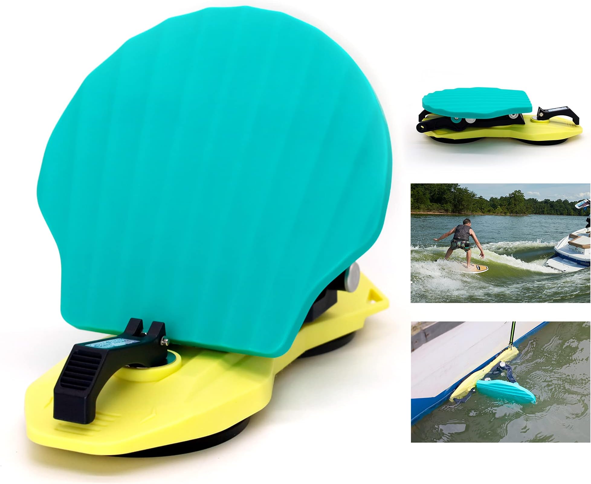 GanFindX WakeSurf Shaper Foldable Wave Creator - Wake Surfing Wave Maker Portable Boat Gear with 5" Strong Rubber Suction Cup