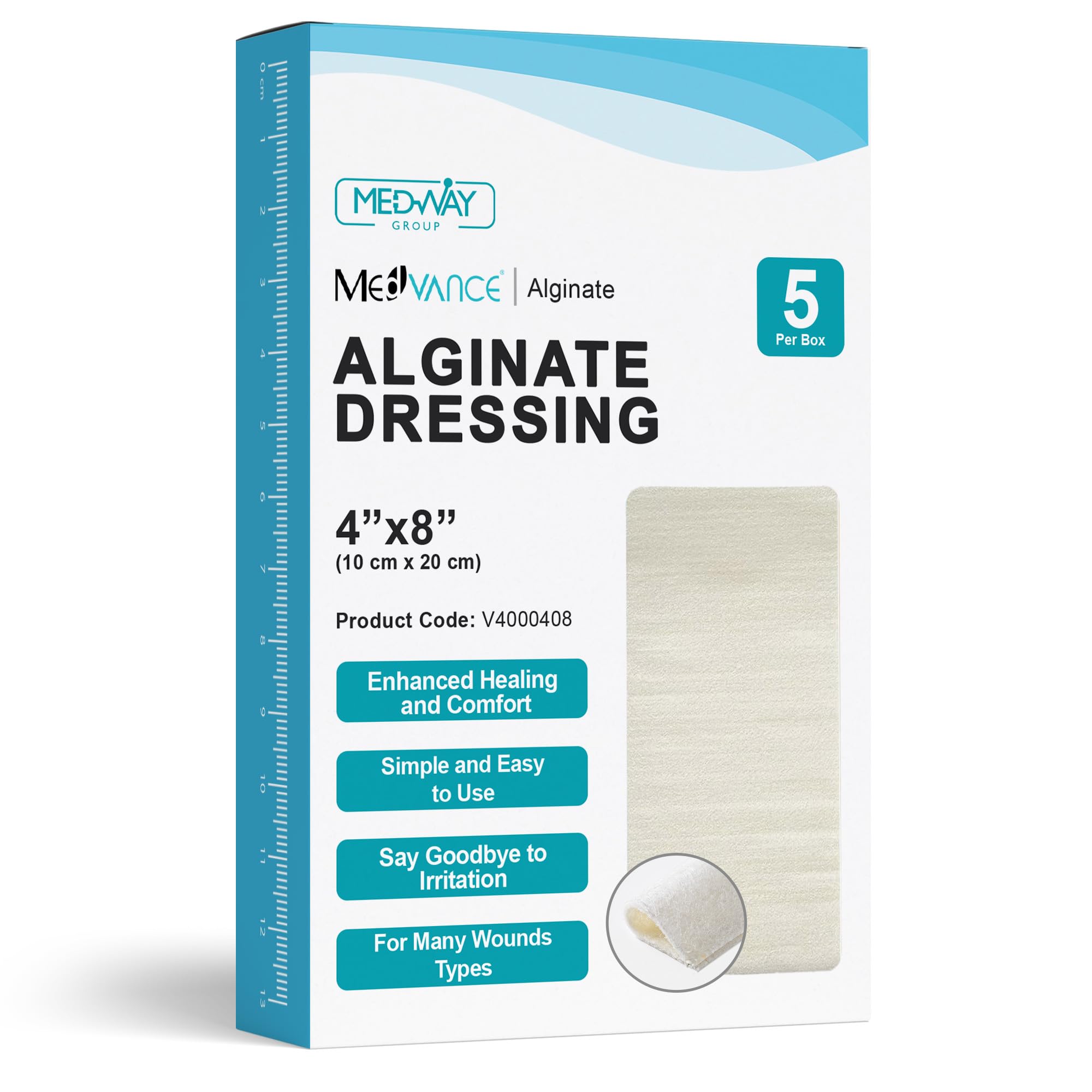 CuraVance Antibacterial Alginate Dressing with Silver, 4.25"x4.25" Box of 5 — Amazon image 8