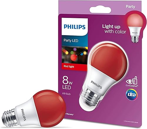 Philips Bombilla LED de base media A19 equivalente a 60 vatios equivalente a 8 vatios