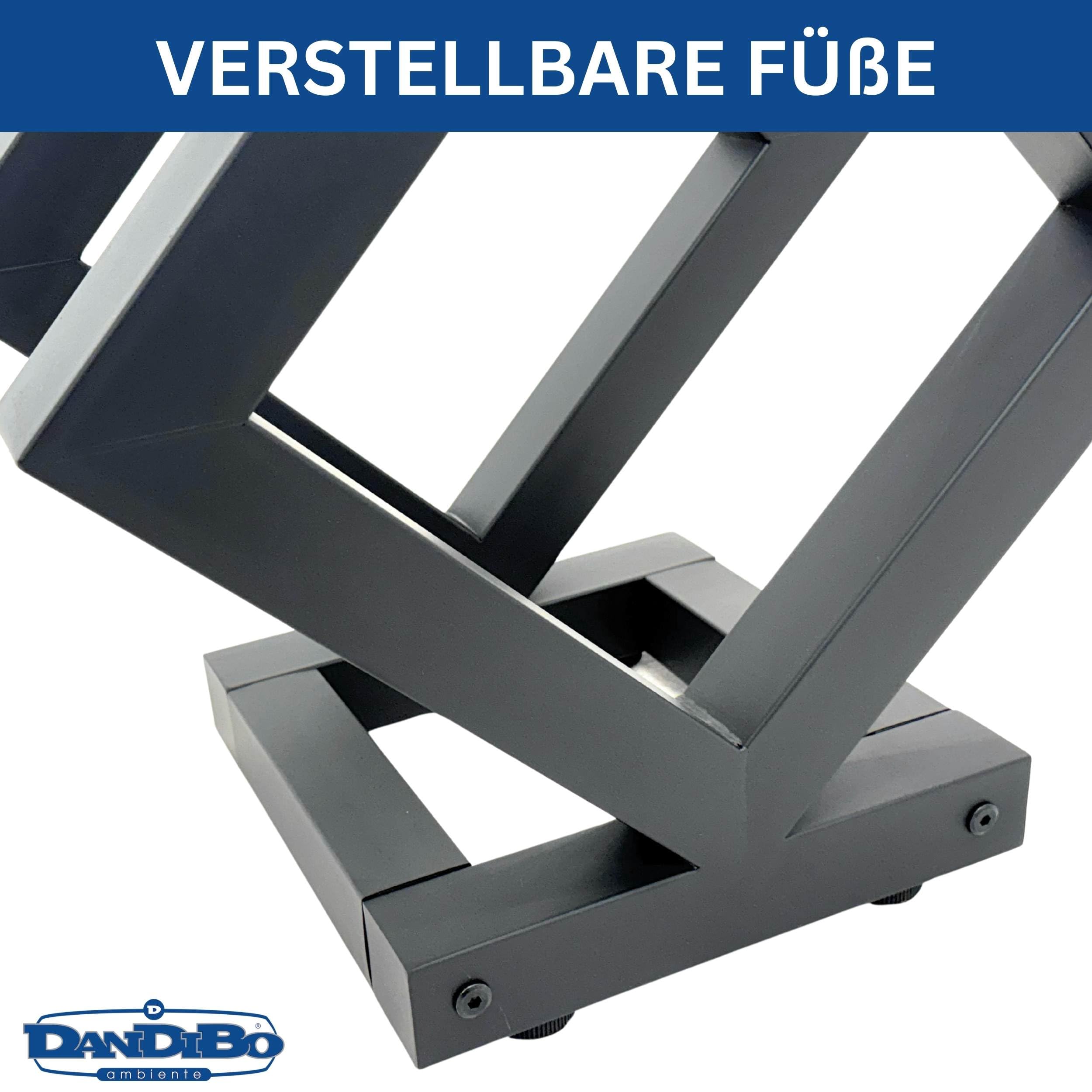DanDiBo Estantería para leña interior de metal negro cubo cuadrado 96606 – Estantería para leña de madera