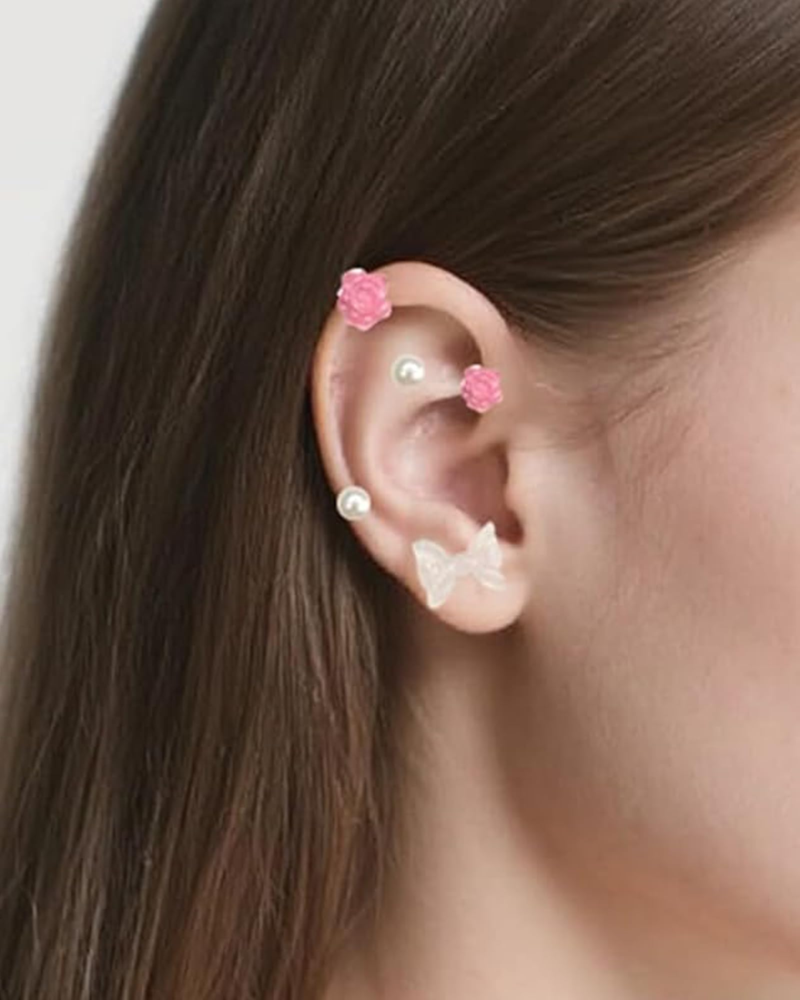 耳つぼジュエリー　耳つぼ　ステンレス　水色　ピンク　紫　ちょう　キラキラ　Y2K 耳つぼジュエリー 耳つぼ ステンレス 水色 ピンク 紫 ちょう キラキラ