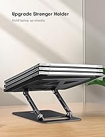 Vista 6 de Soporte ajustable para laptop para escritorio, soporte portátil y elevador, soporte plegable de aluminio para computadora portátil para MacBook Air
