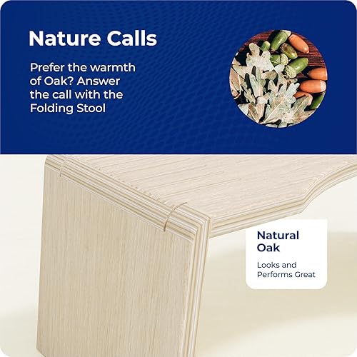 Vista 32 de Squatty Potty Oslo Taburete plegable de bambú – 7 pulgadas, taburete de baño plegable para niños y adultos – marrón, portátil y ahorro de espacio