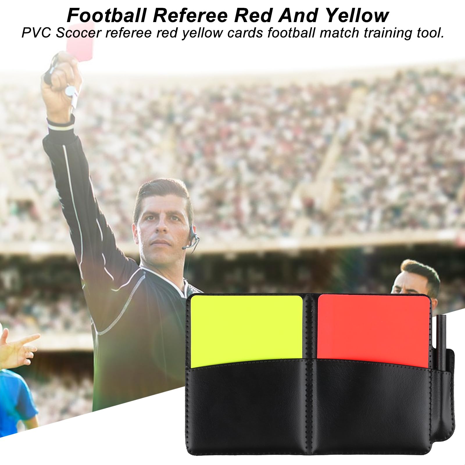 Set de Árbitro de Cartón con Tarjetas de Árbitro de Fútbol Deportivo,Cuaderno de Árbitro Deportivo de Fútbol, ​Tarjetas Amarillas y Rojas para Juegos de Fútbol Deportivo