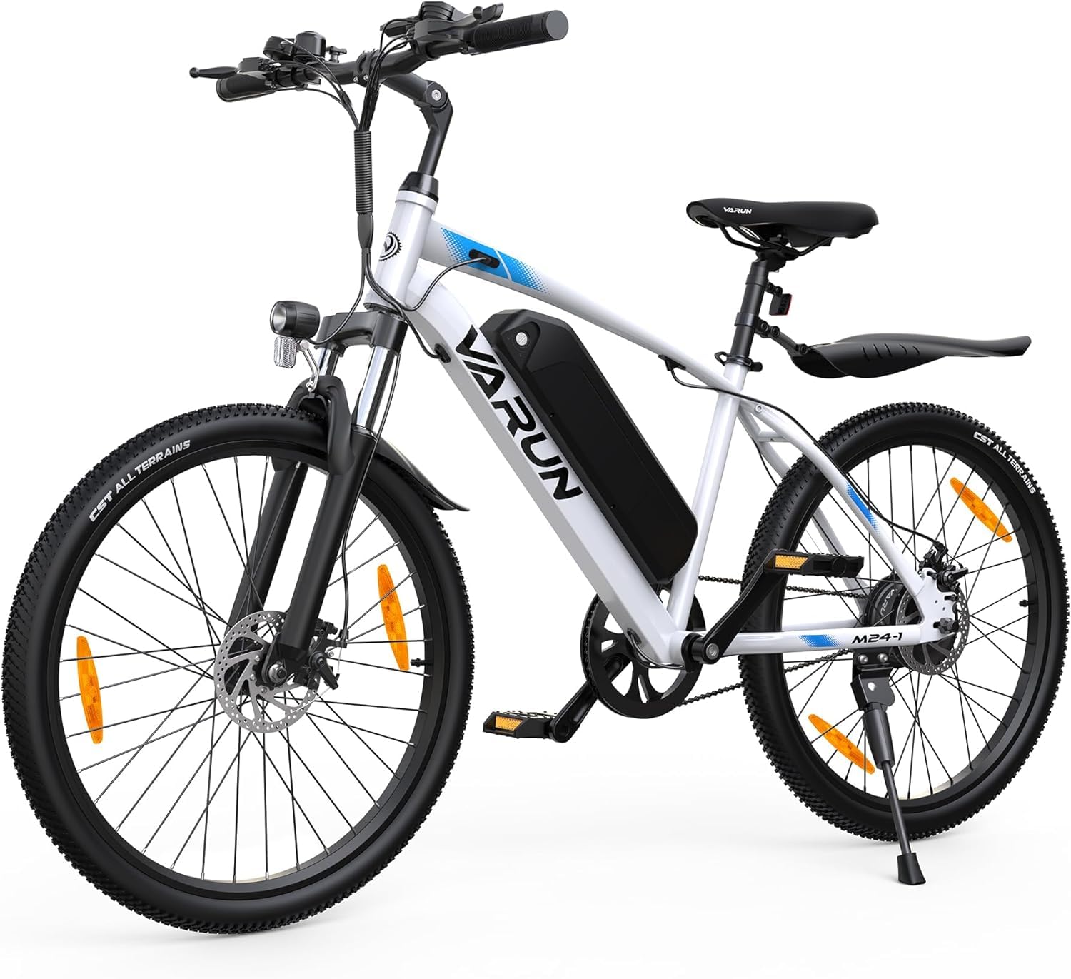 VARUN 24"/26" Electric Bike with 36V/48V Removable Battery, 250W Motor, E Bike with 1/21 Speed Gear, 3+1 Riding Modes, Range Up to 45/60KM, Electric Mountain Bike for Adult