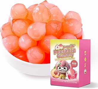 GummyGlow Peelable Fruity Gummy Candy, 8.1oz (230g) Box, 45-55 Individually Wrapped Chewy Candies, Fun to Peel, Perfect for Sharing, Party Favors & Gifts (Peach)
