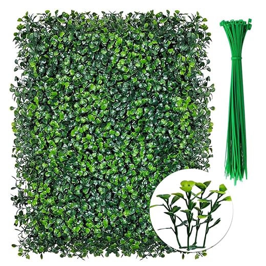 6 Panels Artificial Hedge 40x60cm Dark Green Boxwood Privacy Fence Indoor Outdoor Garden Decoration Wedding Backdrop Balcony Cover
