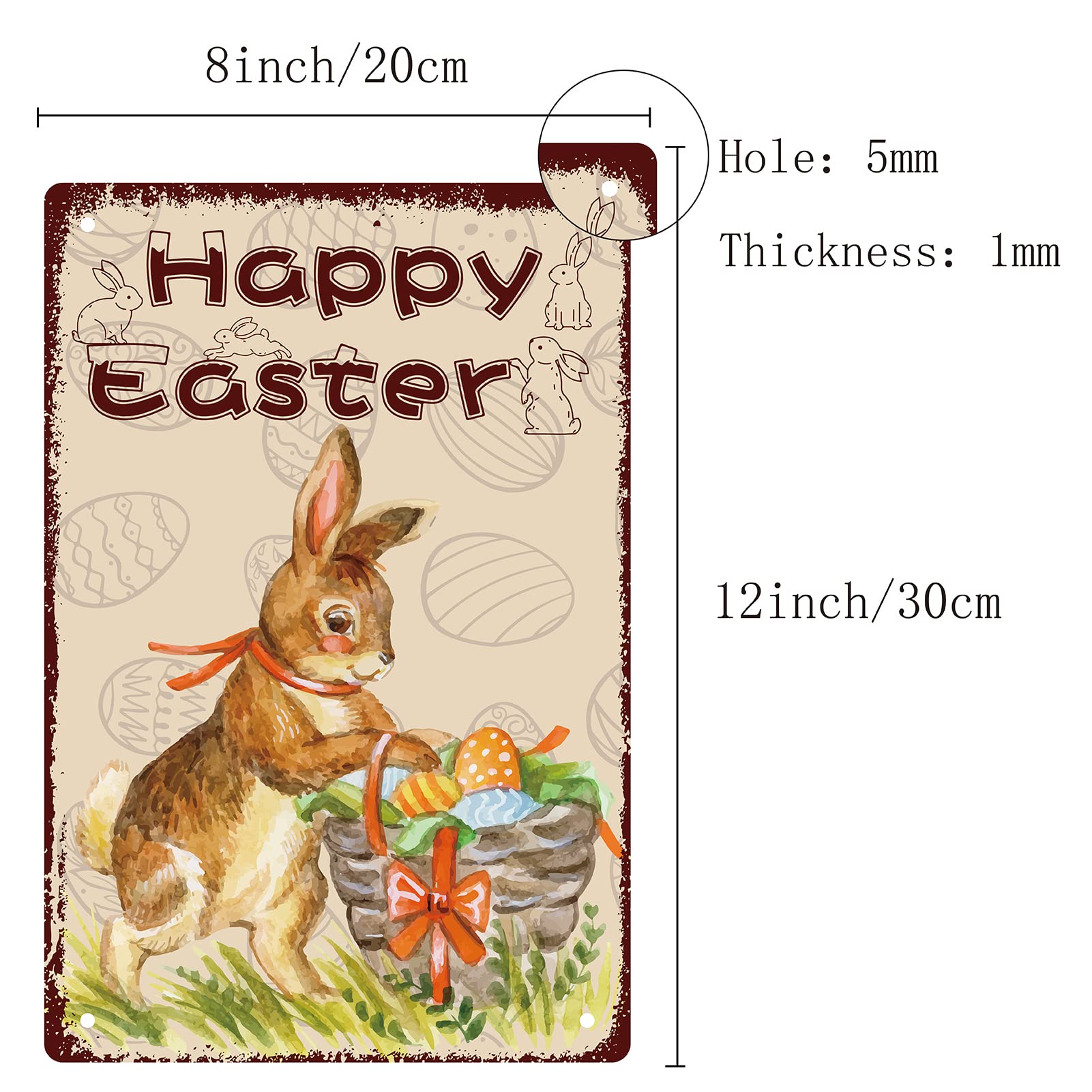 CREATCABIN Banner Di Benvenuto Per Porta Di Pasqua – Coniglio Divertente E Plaid Giallo, Decorazione Appesa Per Feste, Portico, Casa, Fattoria, 30x180 Cm