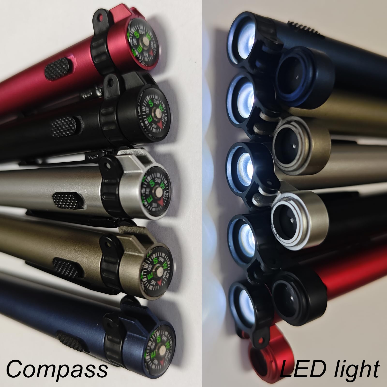 (5pcs) Creative Compass Outdoor Multifunctional Screwdriver Tool Ballpoint Pen, Cell Phone Holder Ballpoint Pen, Touch Screen LED Lighted Pen - Image 3