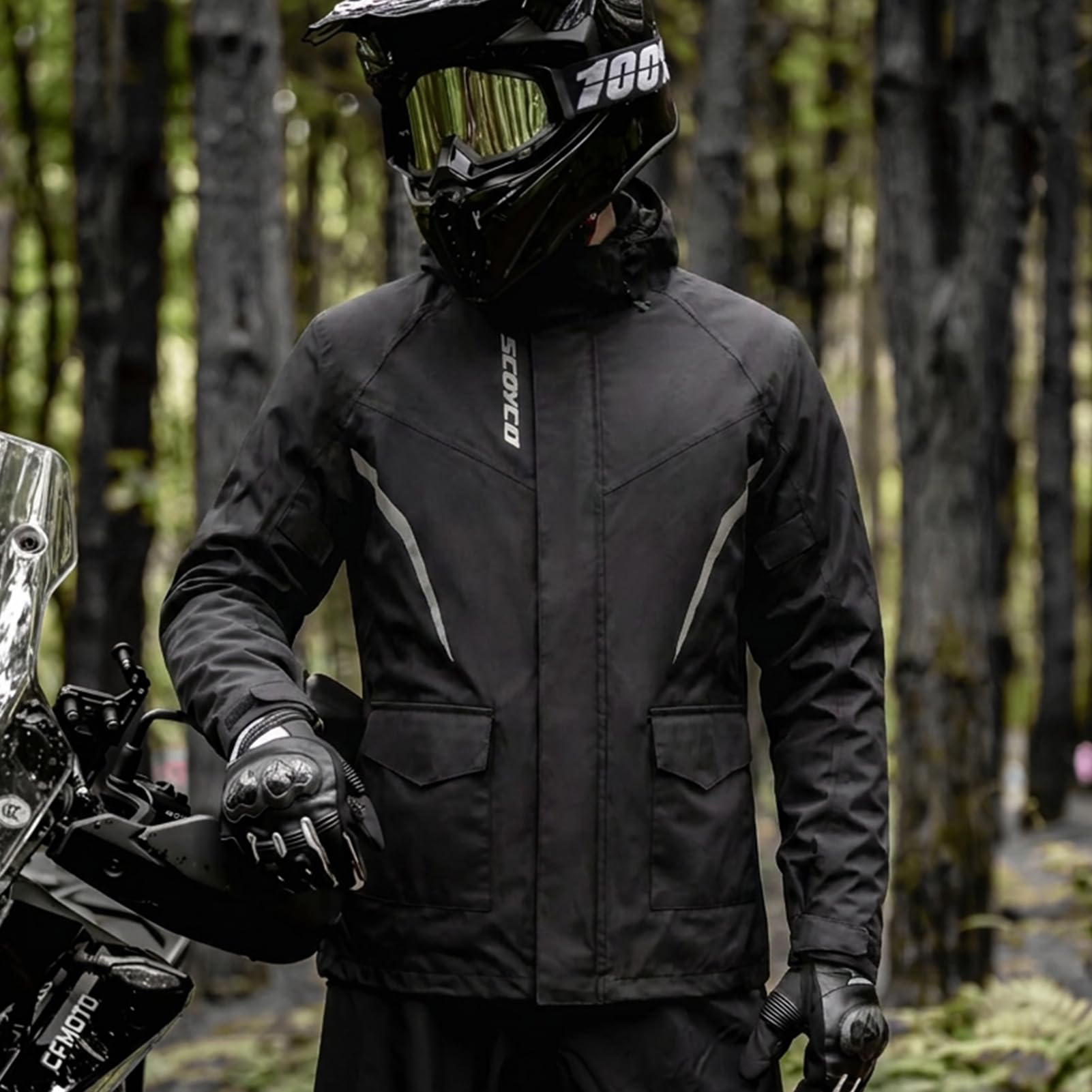 Scoyco Regenjacke Herren Wasserdicht Packbar Leichte Atmungsfähig